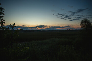 sunset over the city