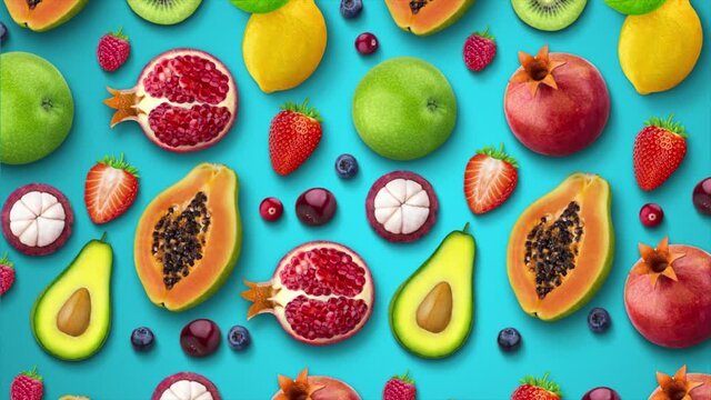 Fruit Vertical Conveyor Pan on Blue Background