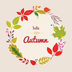 Vector frame with autumn leaves