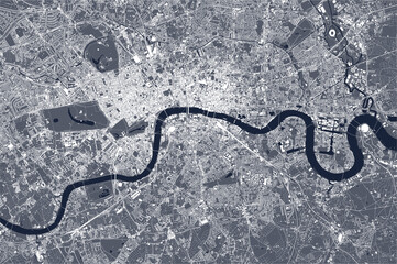 map of the city of London, Great Britain