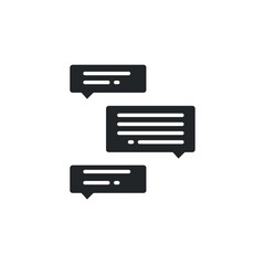 Discussion conversation icon, solid style. Smartphone chatting buble speeches pictogram, concept of online talking, speaking messaging. Vector illustration. Design on white background. EPS 10