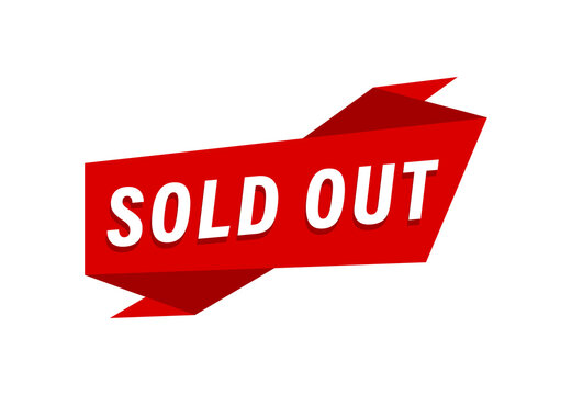 Sold out written, red flat banner Sold out Stock-Vektorgrafik 