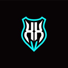 Initial X X letter with shield modern style logo template vector