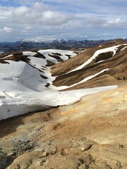 Beautiful and rugged landscape in Iceland with glaciers