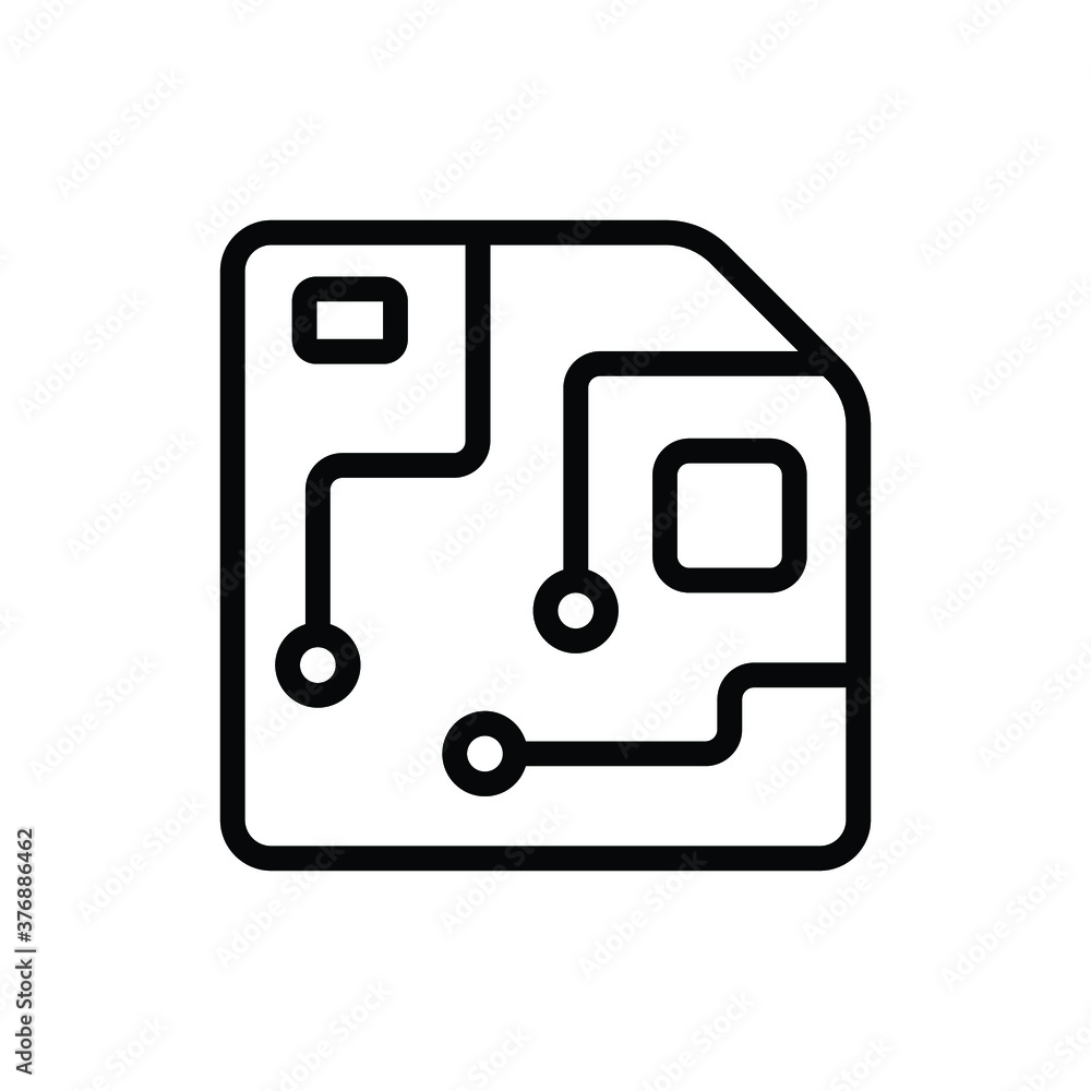 Poster circuit board icon vector. thin line web symbol on white background - vector illustration eps10