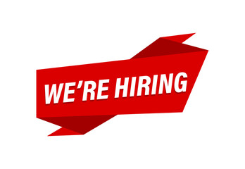 We're hiring written,  red flat banner We're hiring