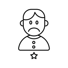 Obraz na płótnie Canvas Customer review icon, quality rating, feedback, one star line symbol on white background - editable vector illustration eps10