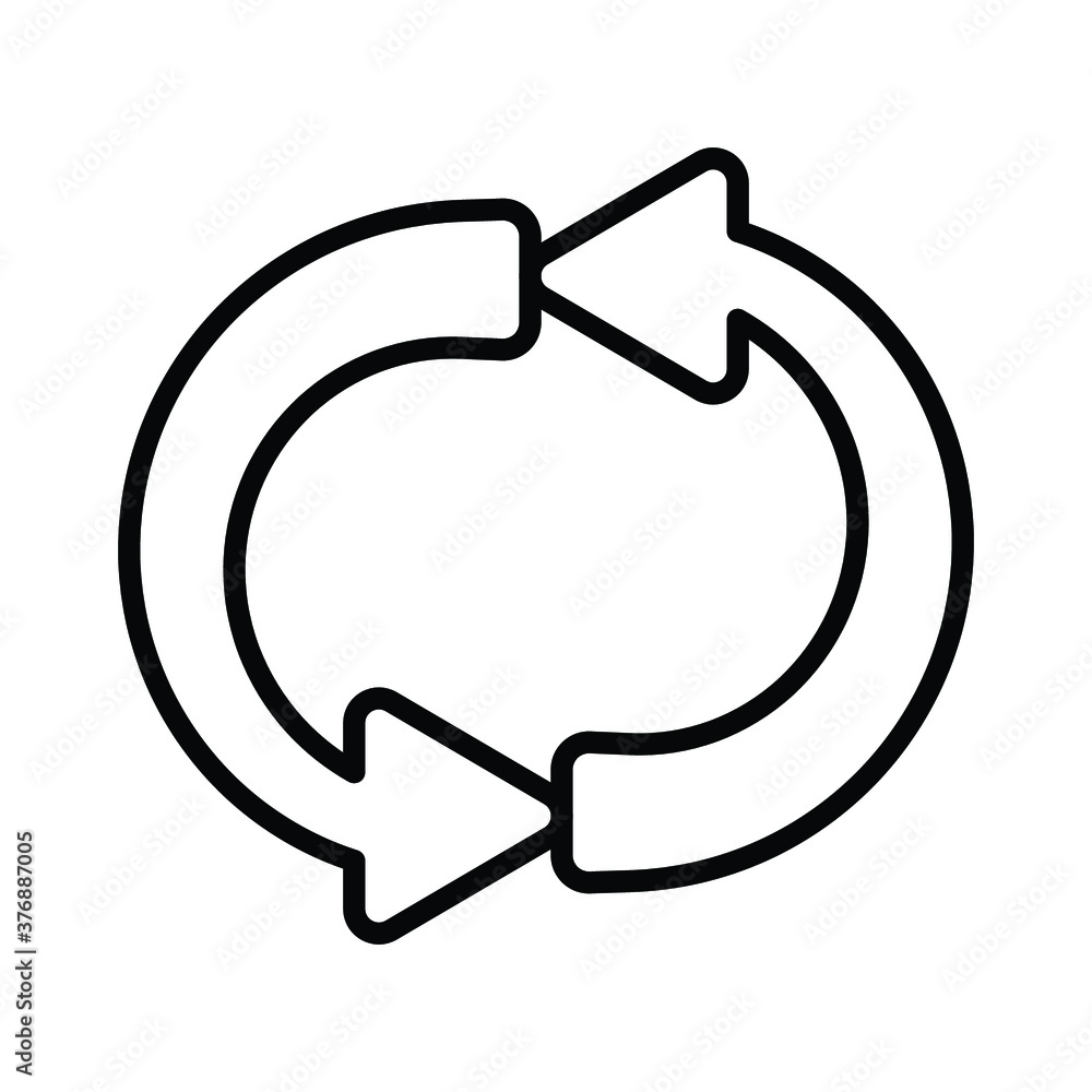 Poster double reverse arrow, replace icon, exchange linear sign on white background - editable vector illus