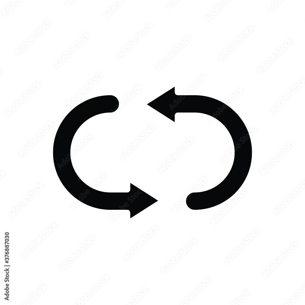 Poster double reverse arrow, replace icon, exchange linear sign on white background - editable vector illus