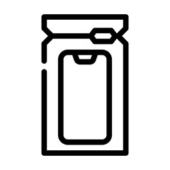 waterproof bag phone protection line icon vector illustration