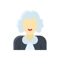 administrative related judge character with uniform and wig vector in flat design,