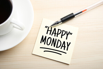 Happy Monday Concept On Sticky Note