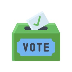 administrative related vote box with vote page vector in flat design,