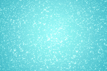 turquoise festive bright shining background with many small stars scattered chaotically. Luxurious universal background for the design of congratulations, banners, cards, invitations.