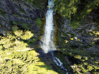 Fototapeta na wymiar Aerial view of a waterfall. 
