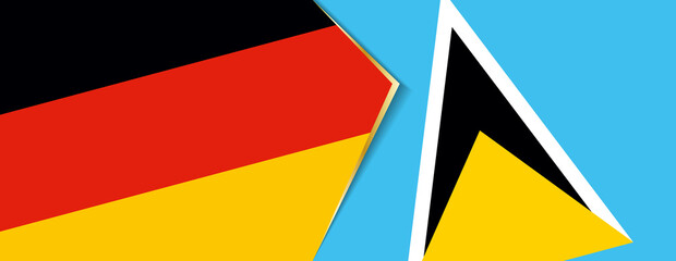 Germany and Saint Lucia flags, two vector flags.