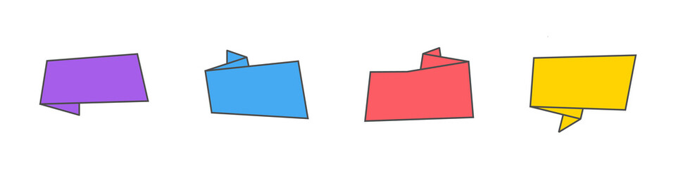 Flat linear promotion ribbon banner, price tag, sticker, badge, poster. Vector illustration.