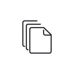line icon style. New blank document file icon. copy paste symbol. Paperwork stack, syllabus sheet folder, business form message  element. outline vector illustration. Design on white background. EPS10