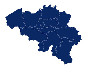 Karte von Belgien mit Regionen und Grenzen