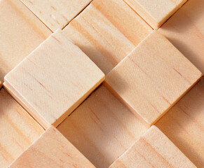 Wooden cubes on the floor.
