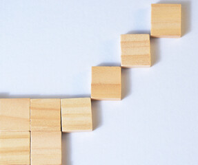 Wooden blocks on a white background.