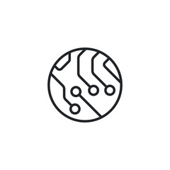 circuit board icon. Thin line web symbol on white background - editable vector illustration eps10