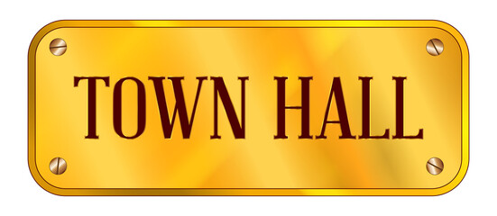Town Hall Brass Plaque