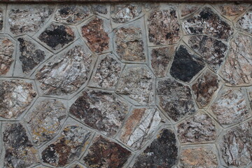 Stone wall texture, masonry, close up, copy space.