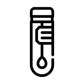 test tube with swab black outline clip art preview