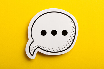 Chat Speech Bubble Isolated On Yellow Background