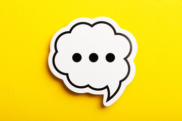 Chat Speech Bubble Isolated On Yellow Background