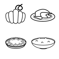 Thanksgiving vector ilustration set
