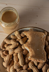 peanut and peanut butter in a table