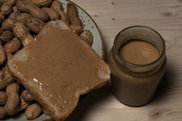 peanut and peanut butter in a table
