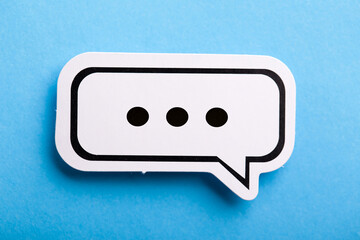 Chat Speech Bubble Isolated On Blue Background