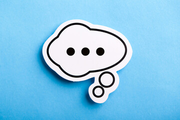 Chat Speech Bubble Isolated On Blue Background