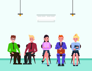 candidates waiting for their turn for interview. 