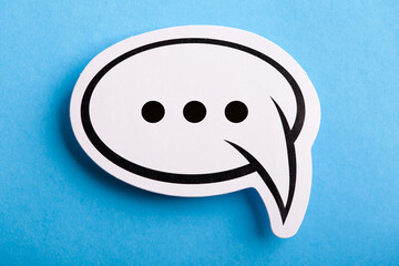 Chat Speech Bubble Isolated On Blue Background