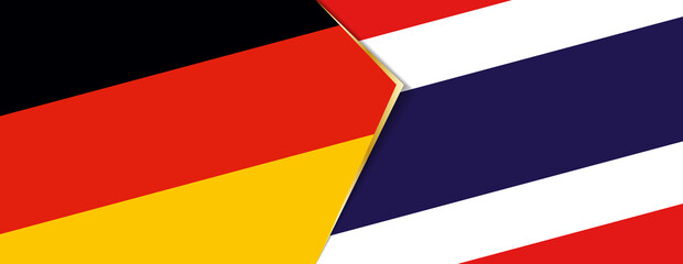 Fototapeta na wymiar Germany and Thailand flags, two vector flags.