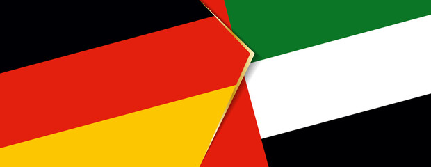 Germany and United Arab Emirates flags, two vector flags.