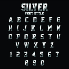Silver Gradient Font Style Vector