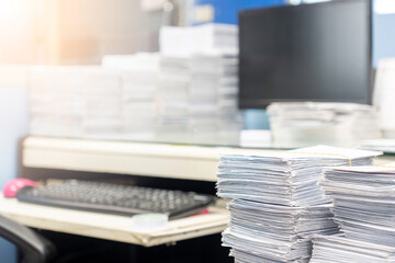 Documents waiting to be converted to data saved to the computer.