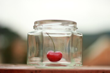 Cherry in a crystal pot