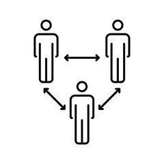 Social distancing icon, line style. Keep the 1-2 meter distance. Coronavirus epidemic protective. Vector illustration. Design on white background. EPS 10
