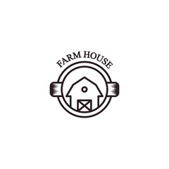 Obraz premium farm house logo template design. Vector illustration. Abstract farm house web Icons and vector logo.