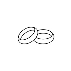 Wedding rings icon, line style. Engagement symbol. Jewelery outline style design. Vector illustration. Design on white background. EPS 10