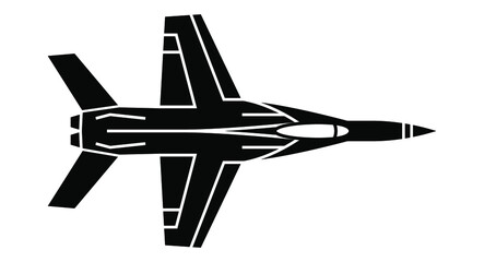 Modern fighter aircraft icon. Jet fighter silhouette.