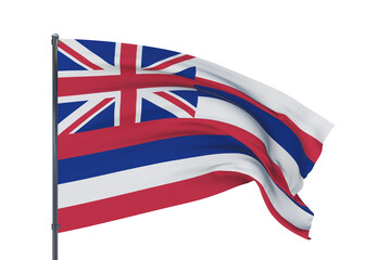 State of Hawaii flag. 3D illustration, isolated on white, flags of the U.S. states and territories