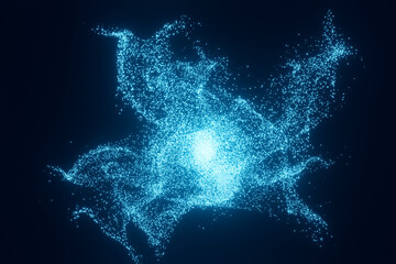 Lens Flares and Particles space lower thirds 3D illustration background.