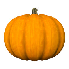 Round pumpkin white background 3D Rendering Ilustracion 3D